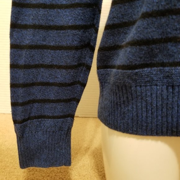 American Eagle sweater Medium Classic Fit striped mock neck henley pullover - Picture 7 of 10
